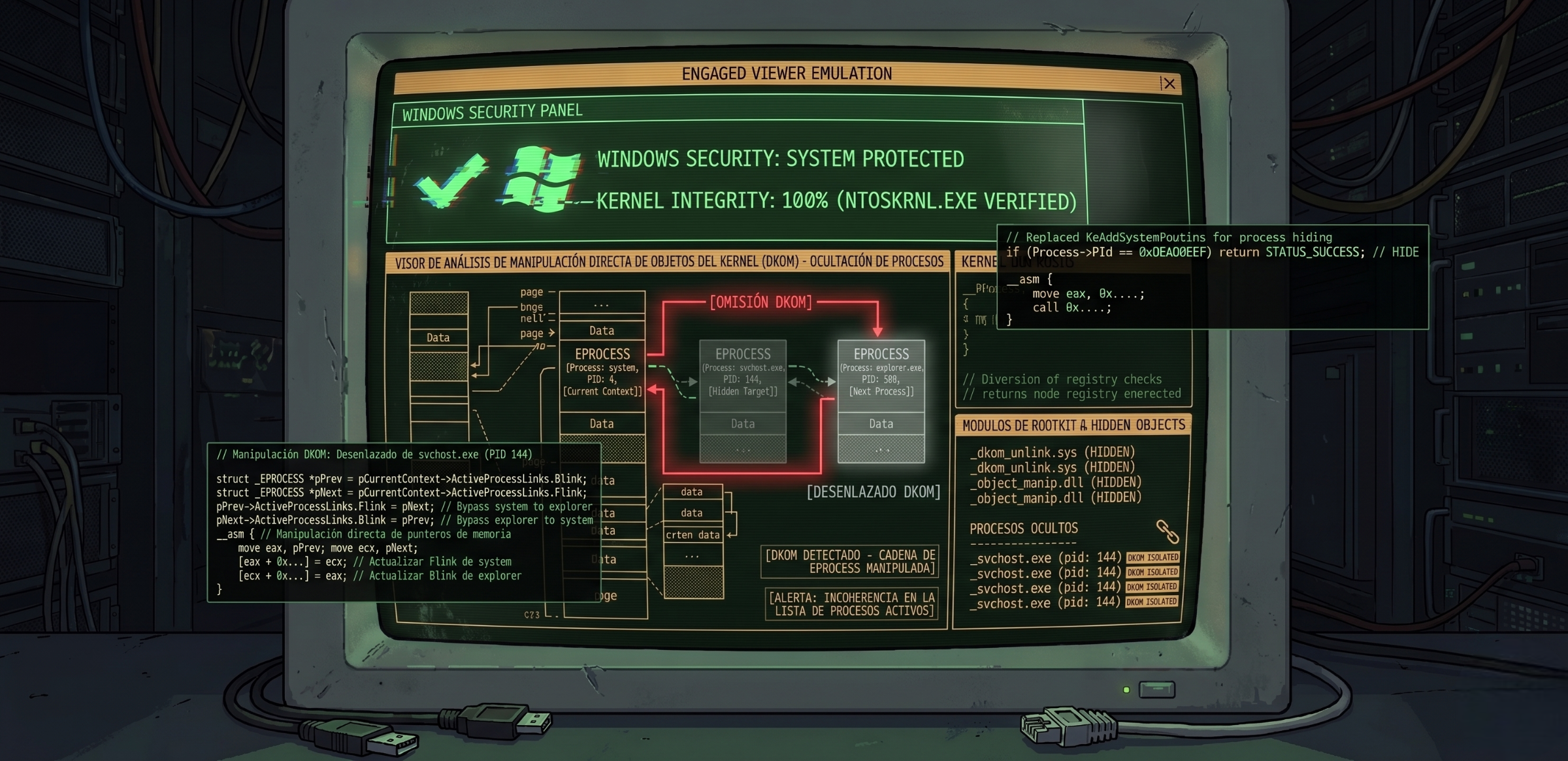 Process Hiding: Direct Kernel Object Manipulation